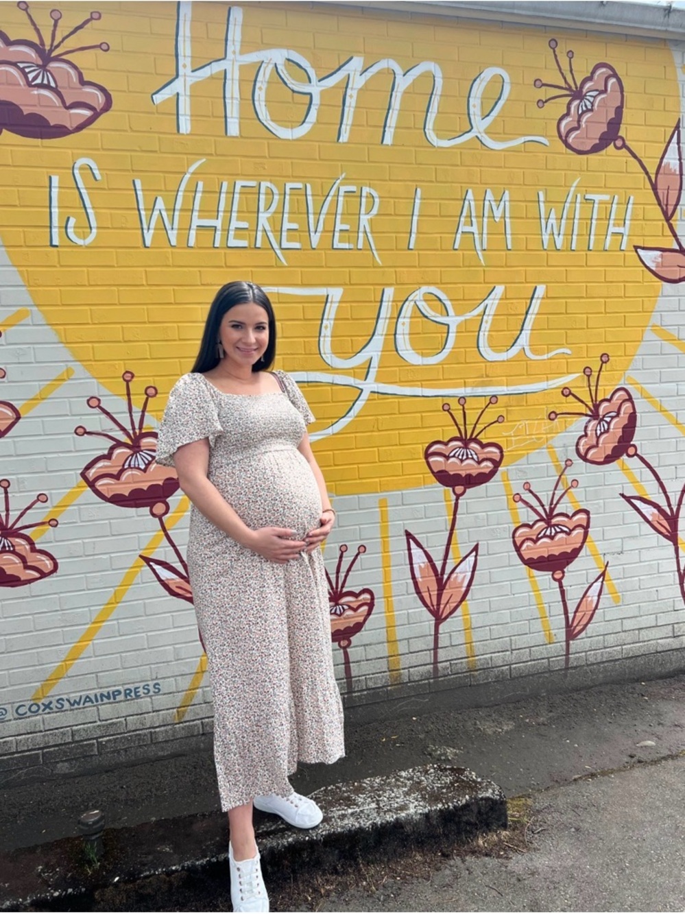 PinkBlush - Ivory Floral Smocked Maxi Dress - Picture 4 of 6